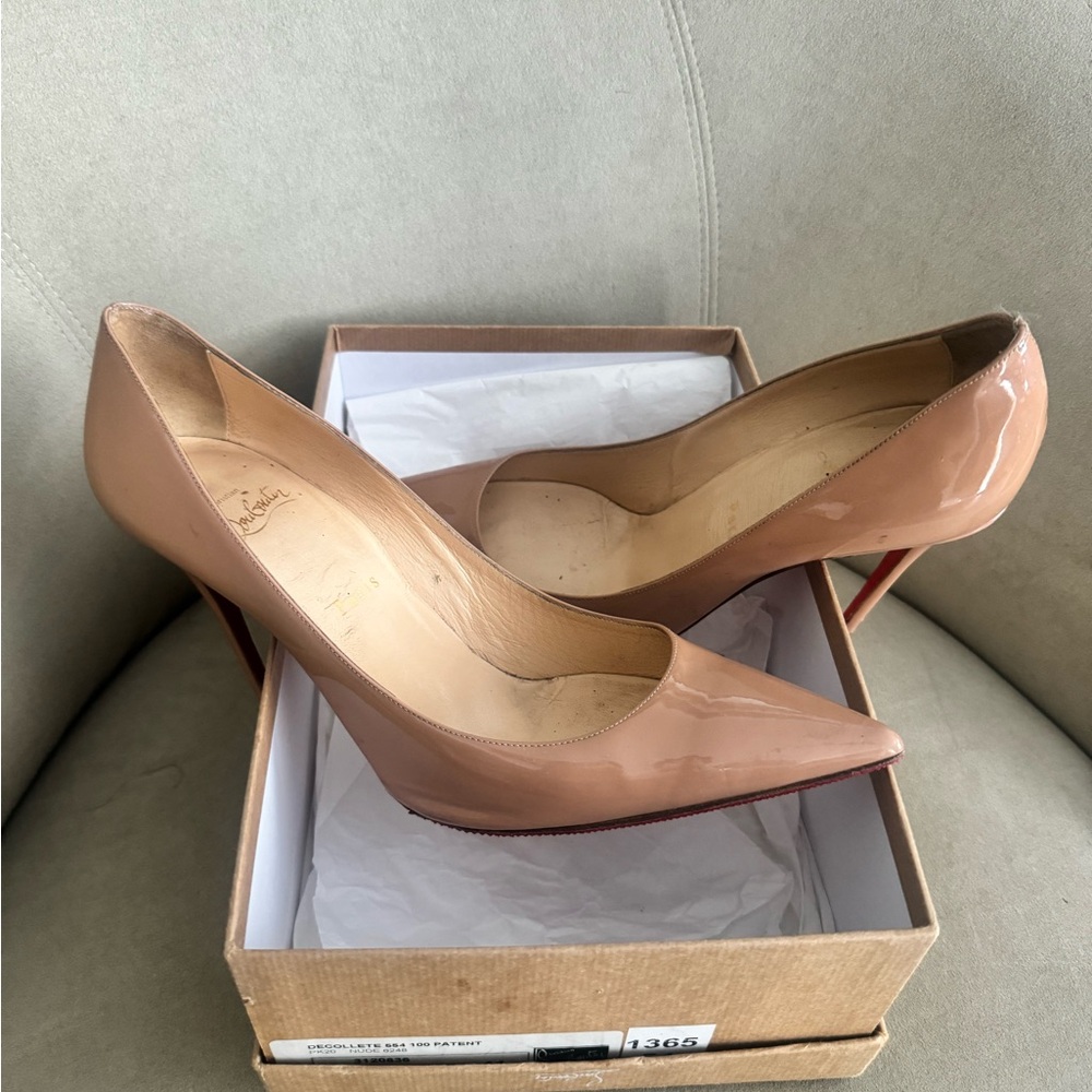 Christian Louboutin Beige Heels DECOLLETE - Picture 3 of 14